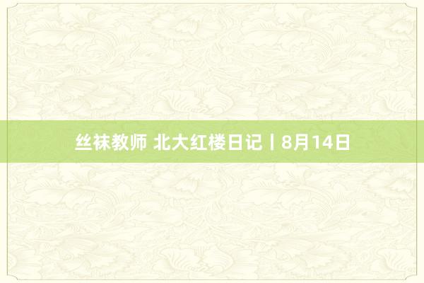 丝袜教师 北大红楼日记丨8月14日