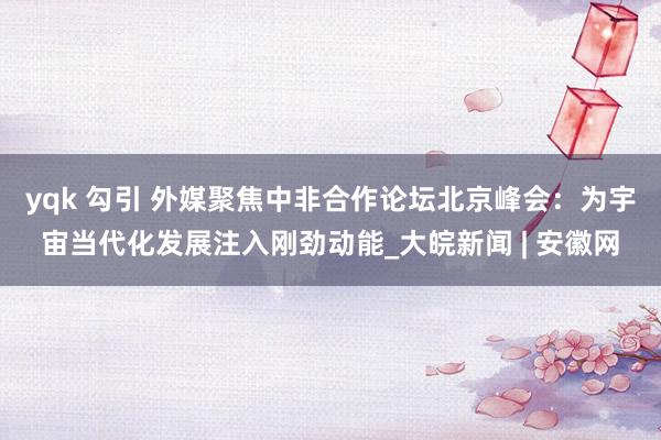 yqk 勾引 外媒聚焦中非合作论坛北京峰会：为宇宙当代化发展注入刚劲动能_大皖新闻 | 安徽网