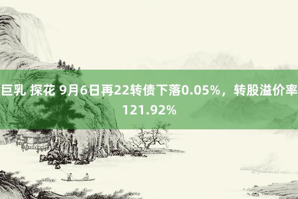 巨乳 探花 9月6日再22转债下落0.05%，转股溢价率121.92%