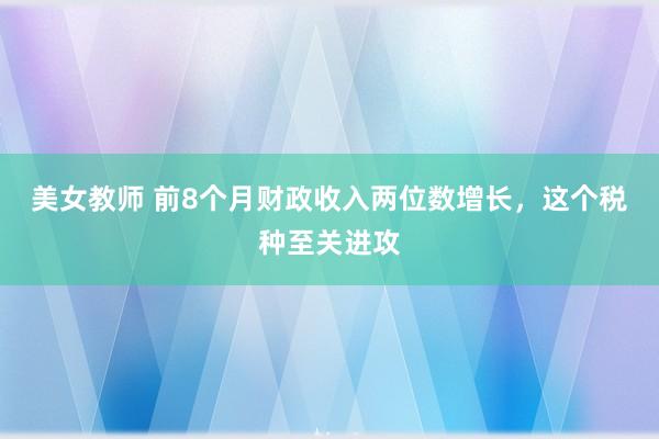 美女教师 前8个月财政收入两位数增长，这个税种至关进攻