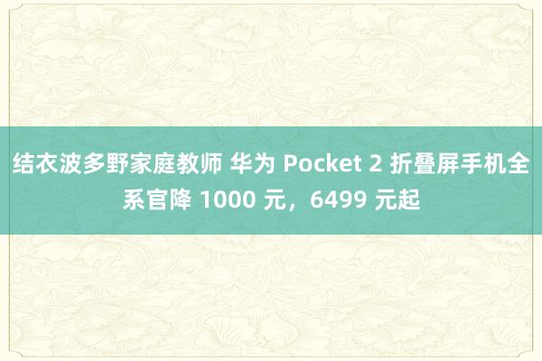 结衣波多野家庭教师 华为 Pocket 2 折叠屏手机全系官降 1000 元，6499 元起