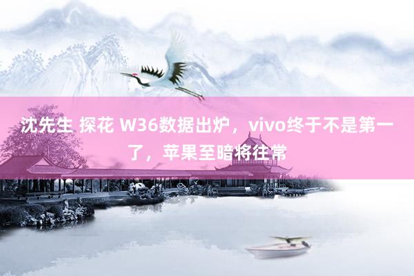 沈先生 探花 W36数据出炉，vivo终于不是第一了，苹果至暗将往常