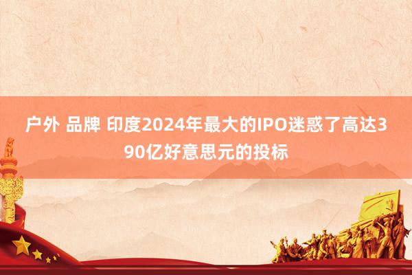 户外 品牌 印度2024年最大的IPO迷惑了高达390亿好意思元的投标