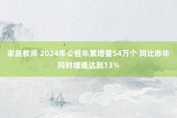 家庭教师 2024年公桩年累增量54万个 同比昨年同时增速达到13%