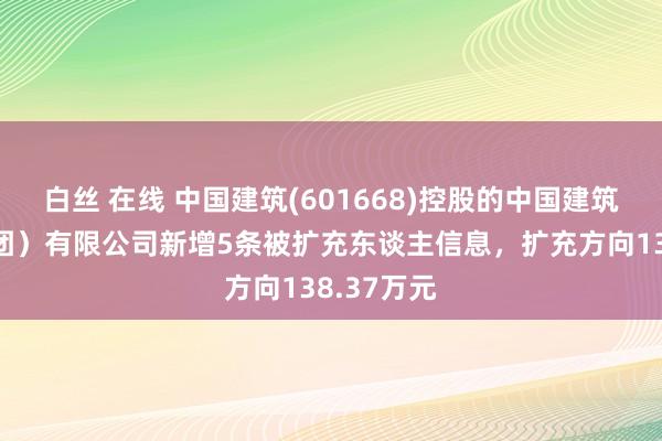 白丝 在线 中国建筑(601668)控股的中国建筑一局（集团）有限公司新增5条被扩充东谈主信息，扩充方向138.37万元