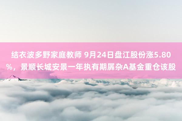 结衣波多野家庭教师 9月24日盘江股份涨5.80%，景顺长城安景一年执有期羼杂A基金重仓该股