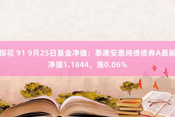 探花 91 9月25日基金净值：泰康安惠纯债债券A最新净值1.1844，涨0.06%