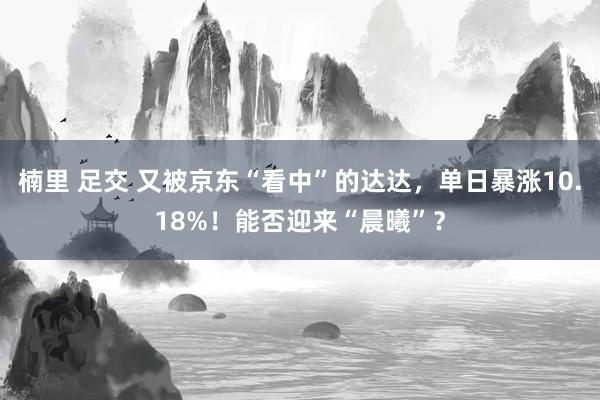 楠里 足交 又被京东“看中”的达达，单日暴涨10.18%！能否迎来“晨曦”？