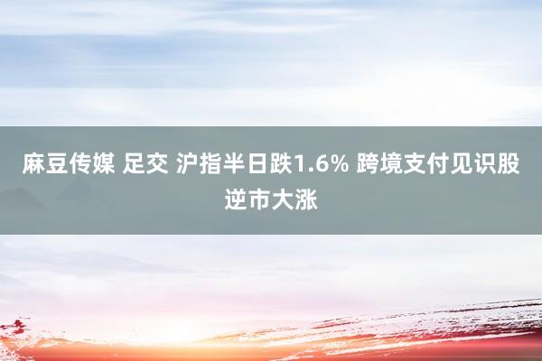 麻豆传媒 足交 沪指半日跌1.6% 跨境支付见识股逆市大涨