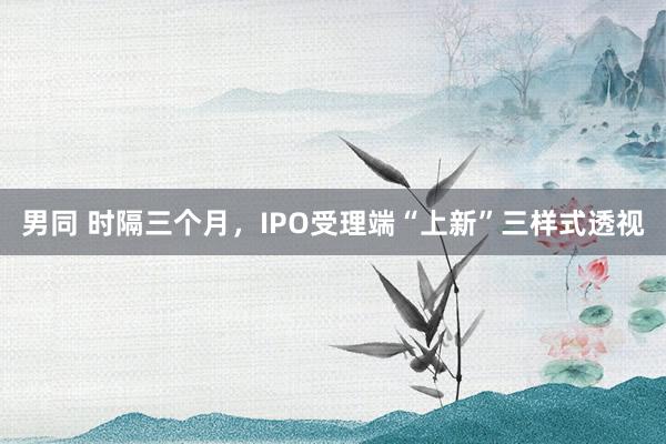 男同 时隔三个月，IPO受理端“上新”三样式透视