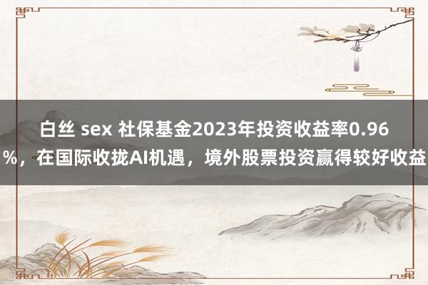 白丝 sex 社保基金2023年投资收益率0.96%，在国际收拢AI机遇，境外股票投资赢得较好收益