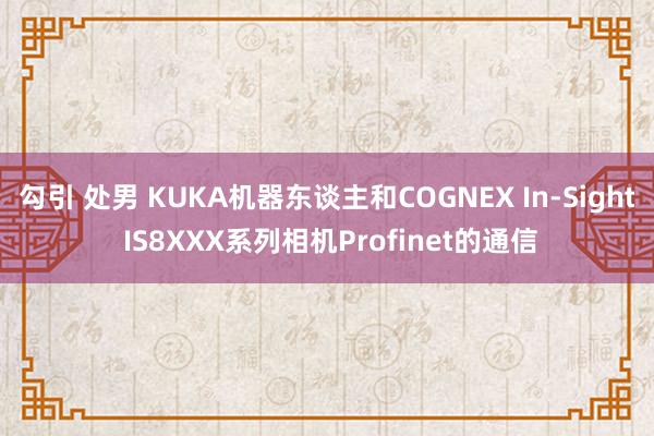 勾引 处男 KUKA机器东谈主和COGNEX In-Sight IS8XXX系列相机Profinet的通信