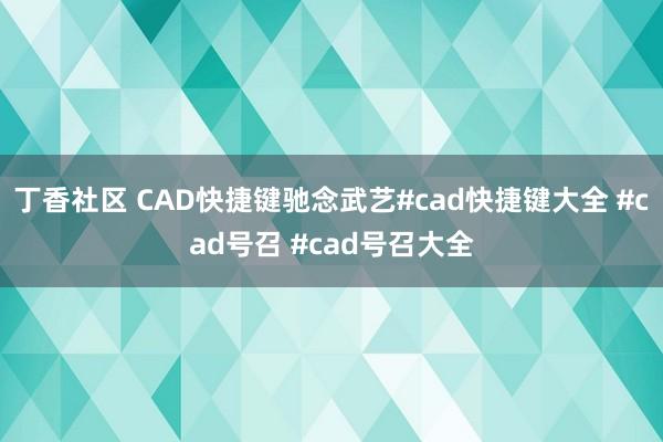 丁香社区 CAD快捷键驰念武艺#cad快捷键大全 #cad号召 #cad号召大全