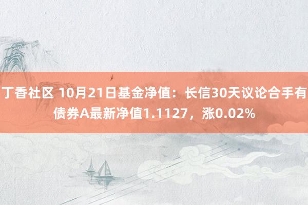 丁香社区 10月21日基金净值：长信30天议论合手有债券A最新净值1.1127，涨0.02%