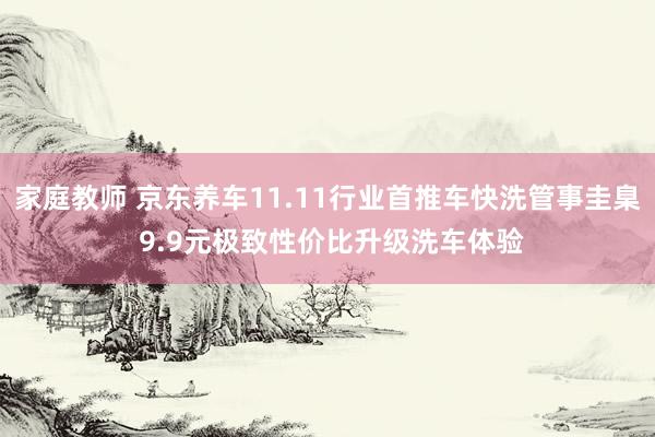 家庭教师 京东养车11.11行业首推车快洗管事圭臬 9.9元极致性价比升级洗车体验