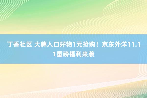 丁香社区 大牌入口好物1元抢购！京东外洋11.11重磅福利来袭