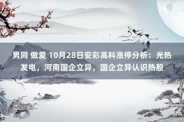 男同 做爱 10月28日安彩高科涨停分析：光热发电，河南国企立异，国企立异认识热股