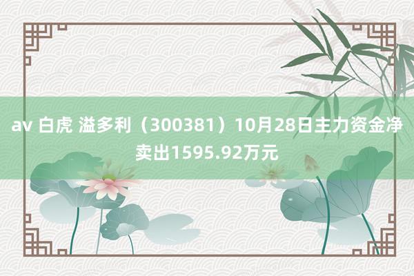 av 白虎 溢多利（300381）10月28日主力资金净卖出1595.92万元