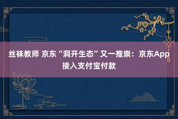 丝袜教师 京东“洞开生态”又一推崇：京东App接入支付宝付款