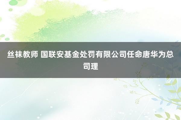 丝袜教师 国联安基金处罚有限公司任命唐华为总司理