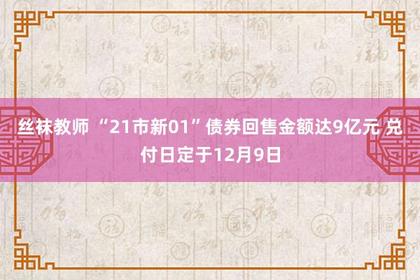 丝袜教师 “21市新01”债券回售金额达9亿元 兑付日定于12月9日