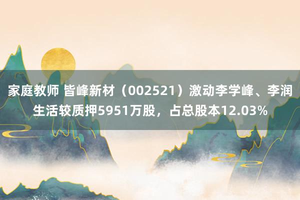 家庭教师 皆峰新材（002521）激动李学峰、李润生活较质押5951万股，占总股本12.03%