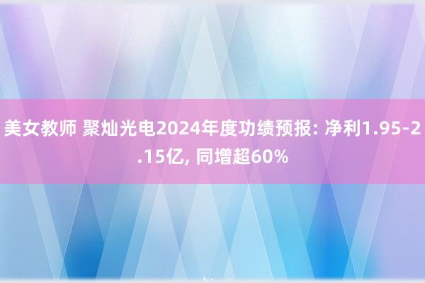 美女教师 聚灿光电2024年度功绩预报: 净利1.95-2.15亿， 同增超60%