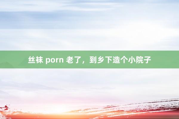 丝袜 porn 老了，到乡下造个小院子