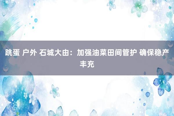 跳蛋 户外 石城大由：加强油菜田间管护 确保稳产丰充